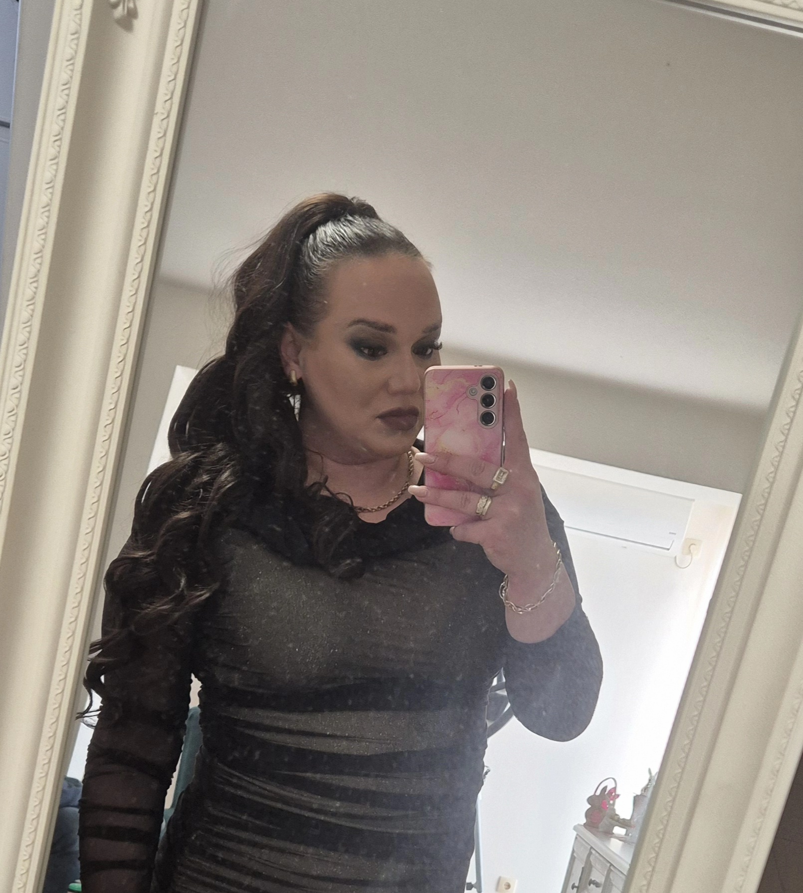 Tamno smeđa │ Opuštena Kovrča │ 80cm │ Rep na mrežicu photo review