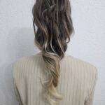 Smeđe Plava Ombre │Opuštena kovrča │50cm │Rep na mrežicu photo review