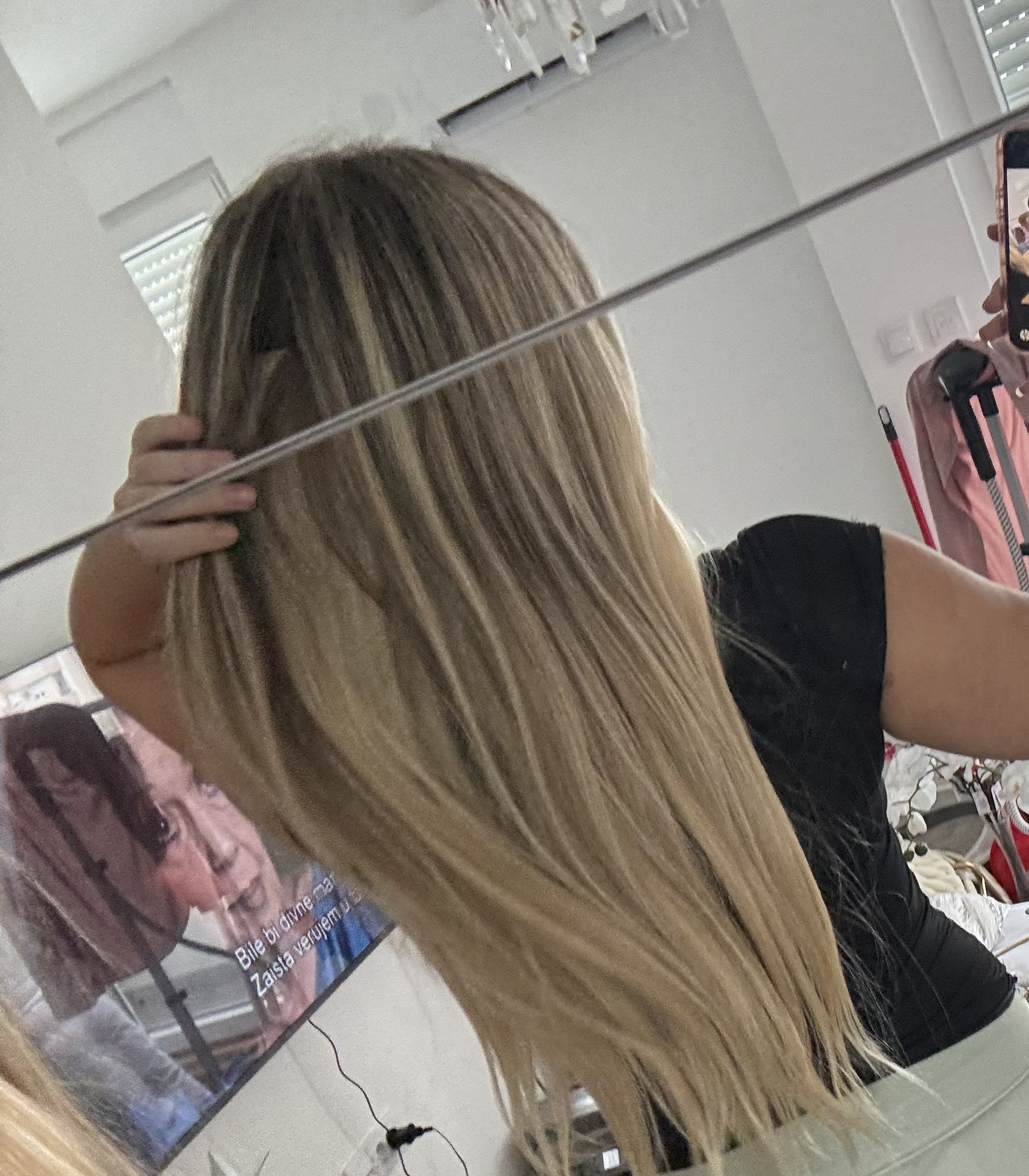 Šampanjac / Srednje Plava │Ravna │Ekstenzije na klipse / češljiće photo review