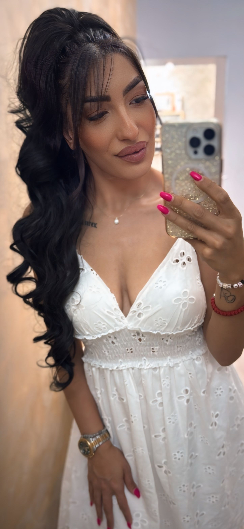 Najtamnija smeđa | Opuštena kovrča  | 80cm  | Rep na mrežicu photo review