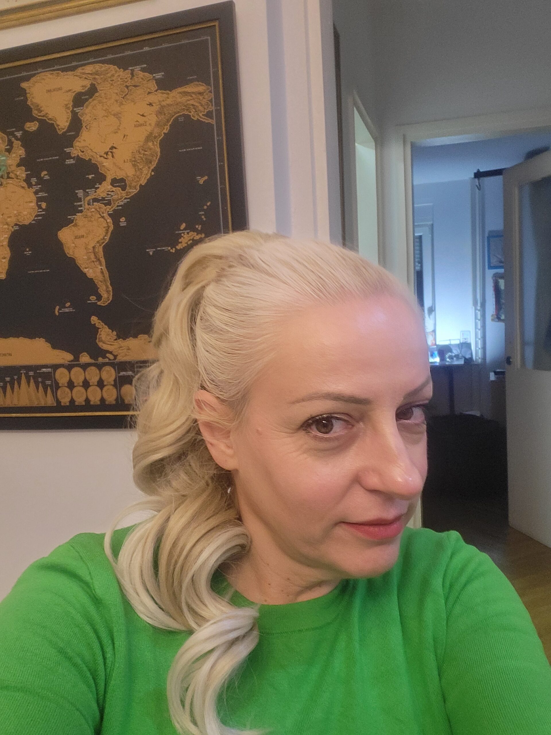 Platinum Plava Ombre │Opuštena kovrča │50cm │Rep na mrežicu photo review