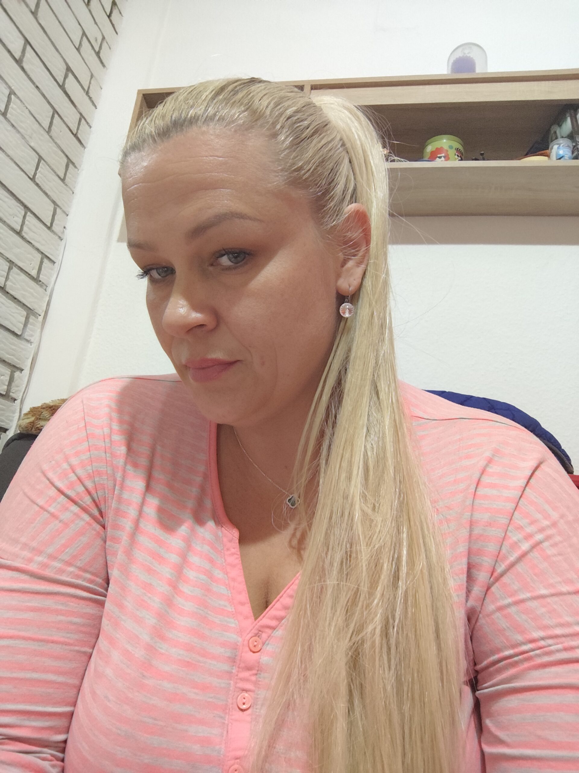 Svetlo plava │ Opuštena kovrča │ 50cm │ Rep na mrežicu photo review