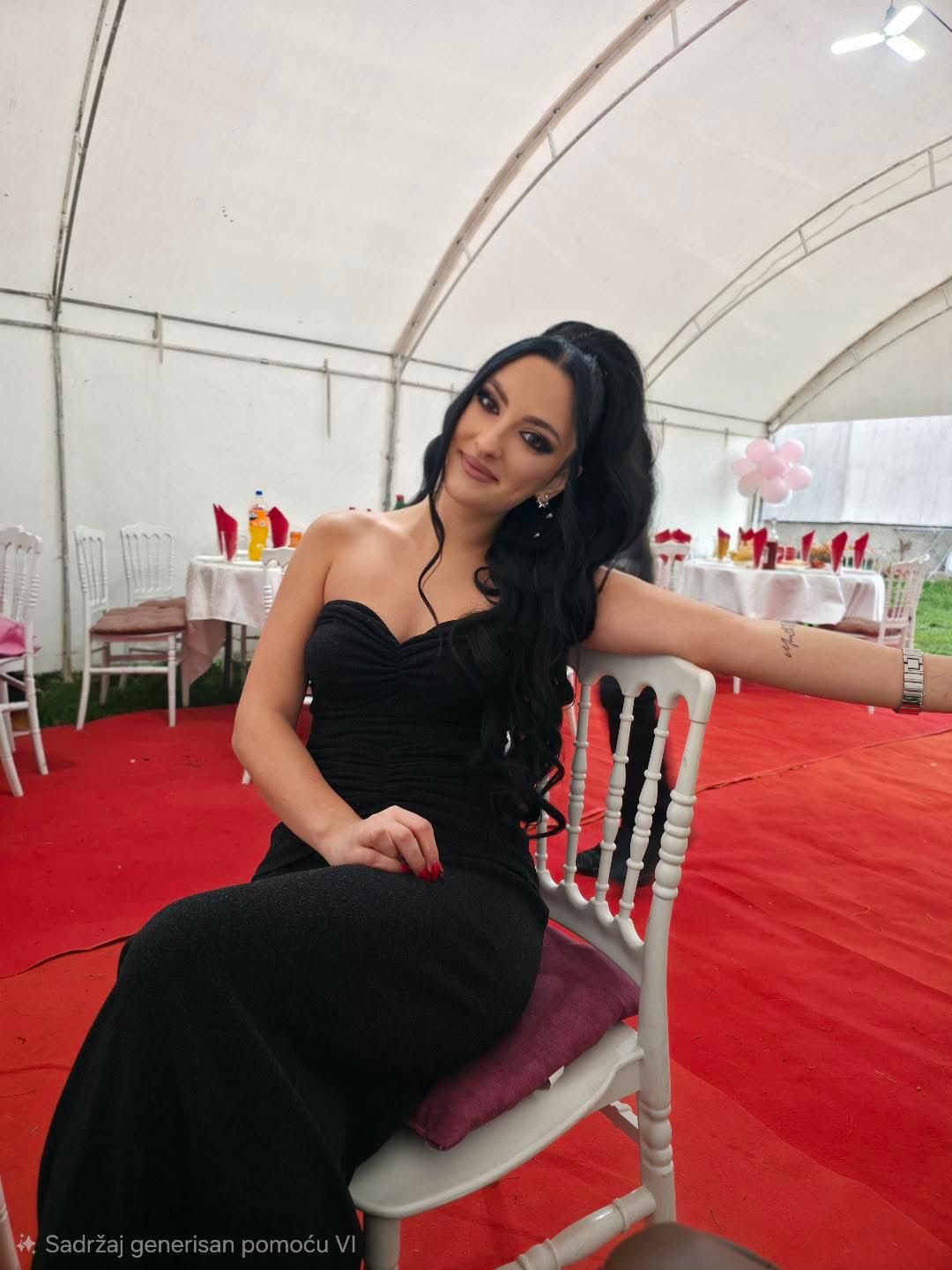 Crna │Opuštena kovrča │80cm │Rep na mrežicu photo review