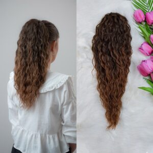 Smeđi ombre afro 50cm