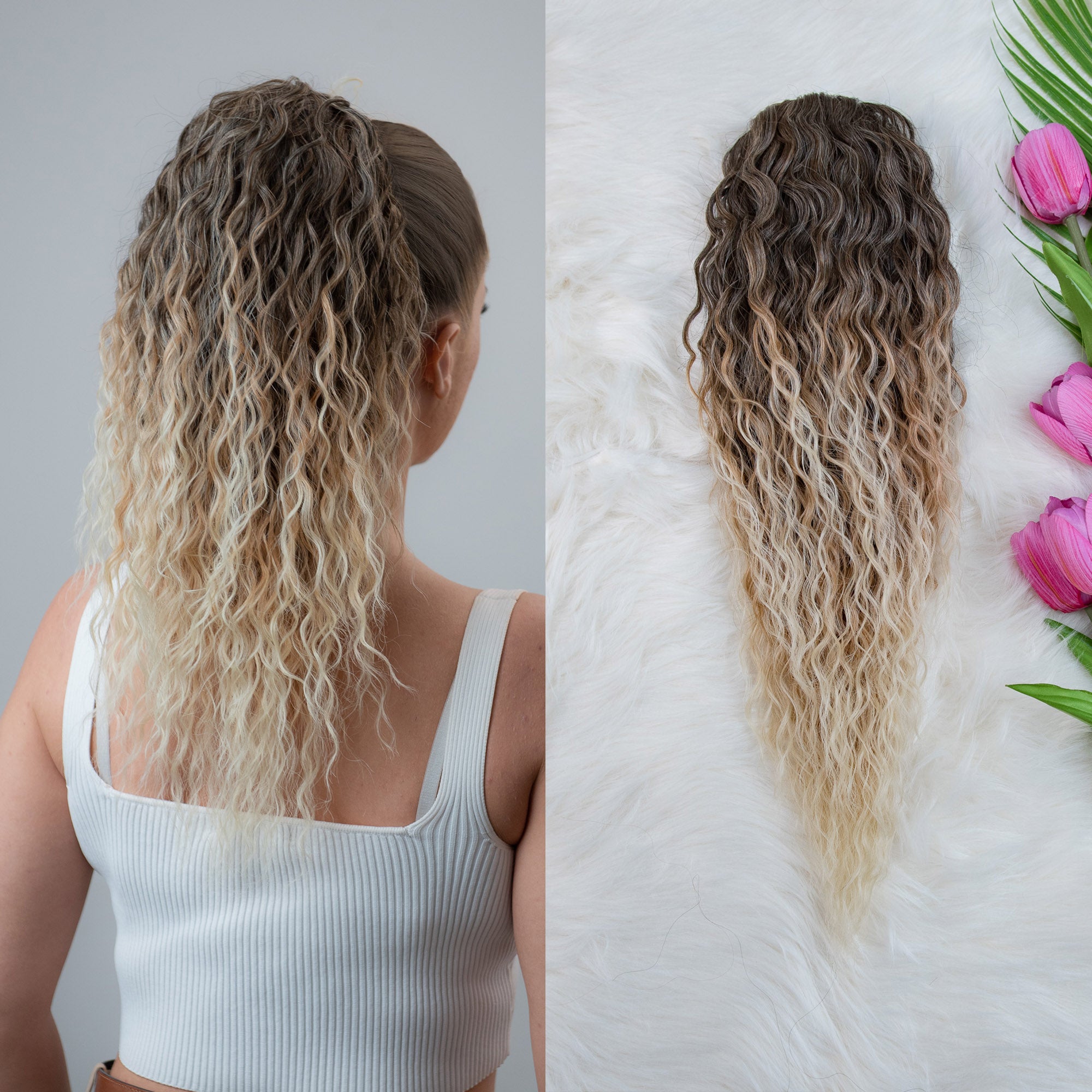 Smeđe plavi afro 50cm
