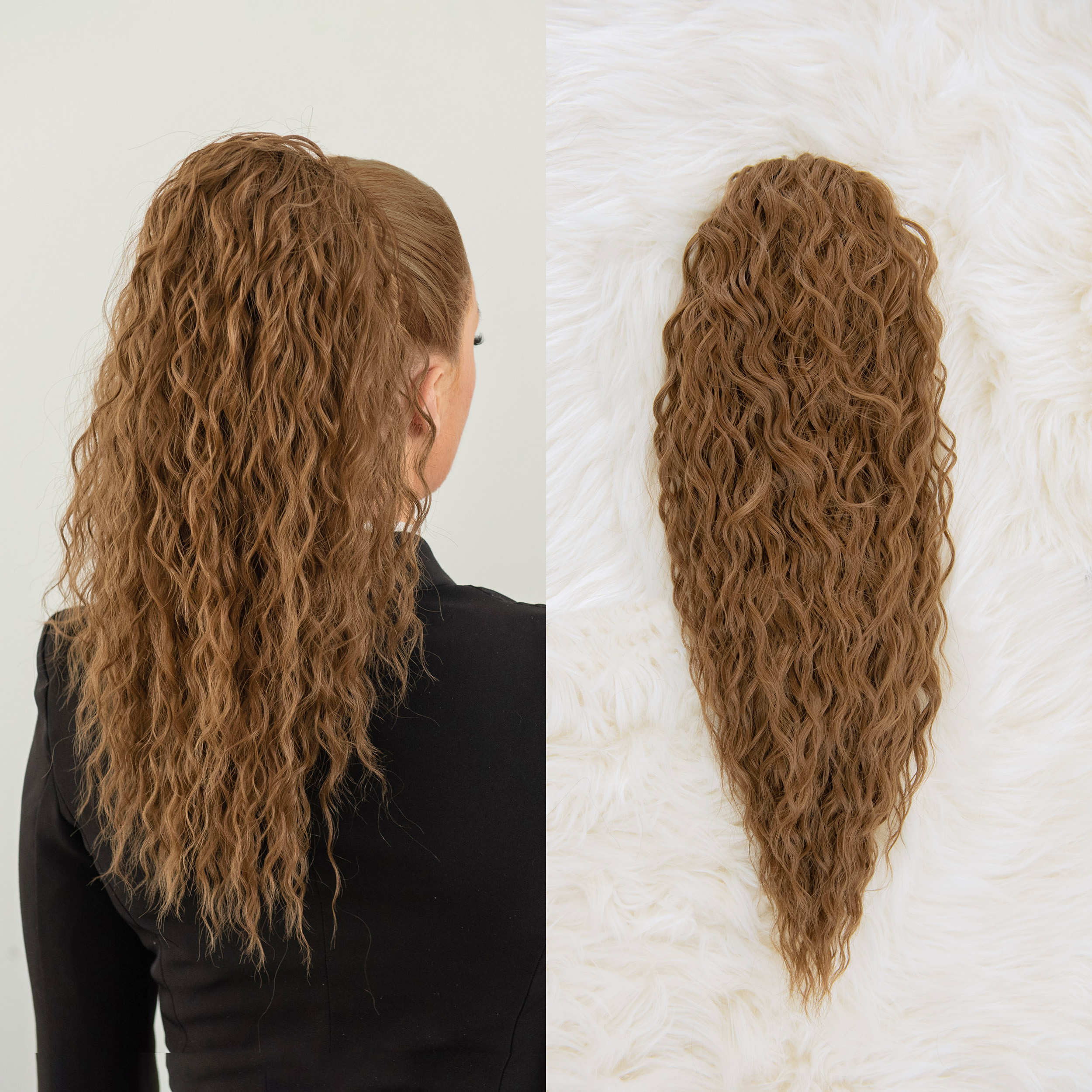 Svijetlo smeđa │ Afro │ 50cm │ Rep na mrežicu