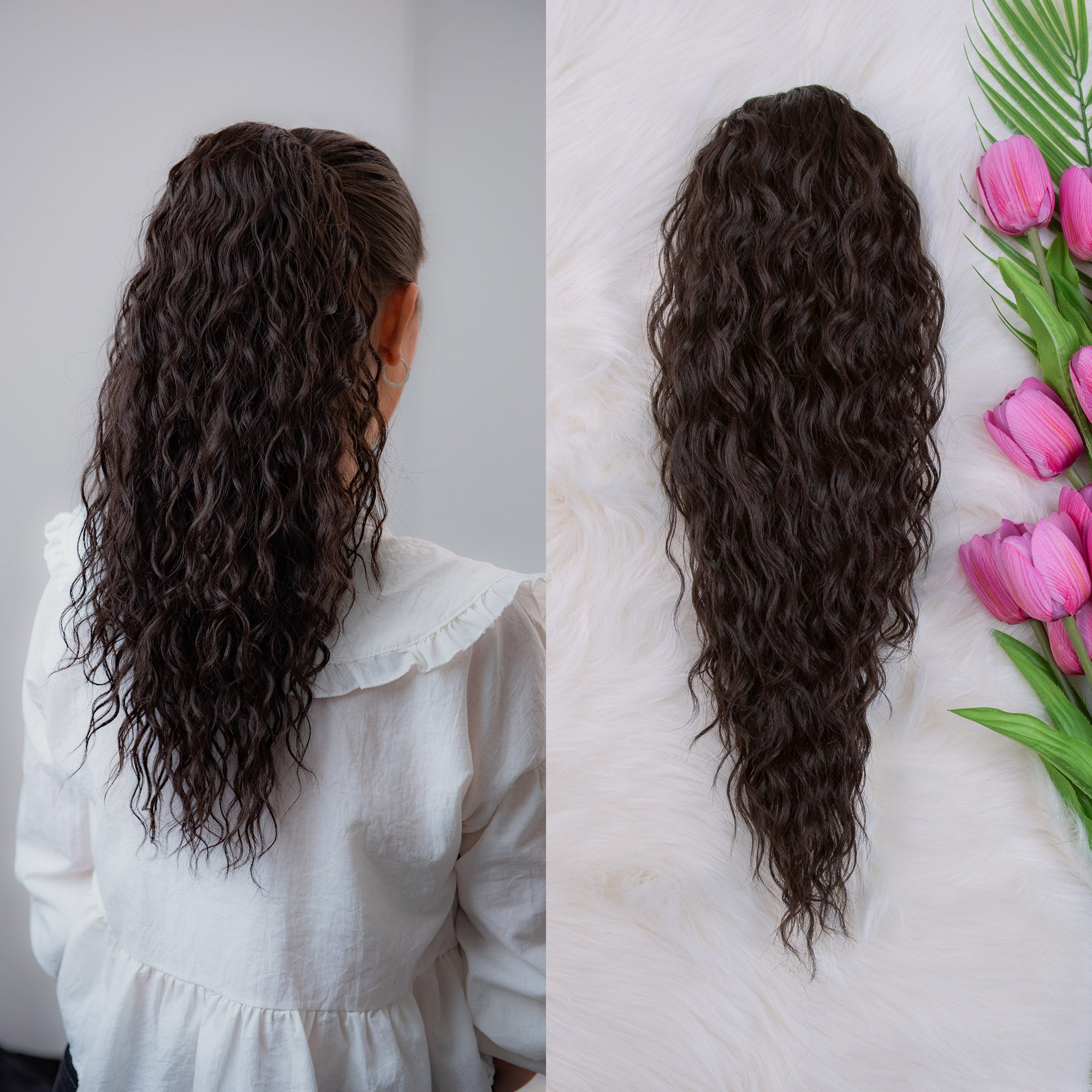 Tamno smeđi afro 50cm